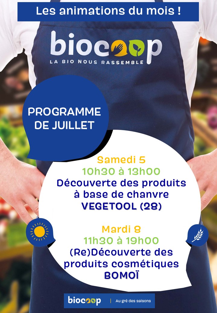 Les animations du mois de juillet !