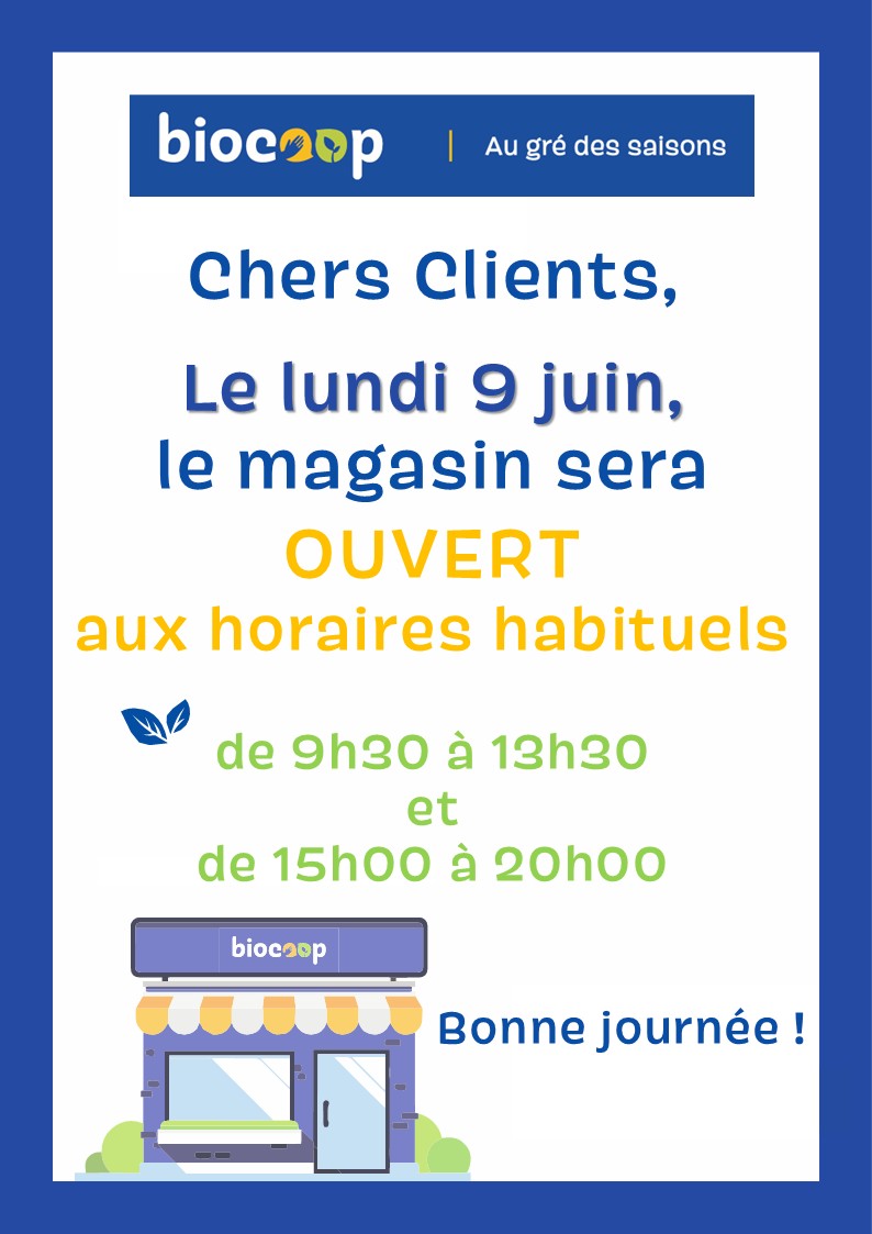 Lundi de Pentecôte: nous sommes ouverts !
