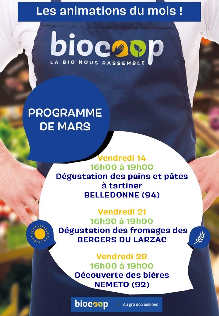 Programme des animations du mois de mars !