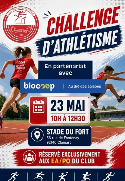 2ème édition de la Course enfants Biocoop organisée par le Club d'Athlétisme de Clamart